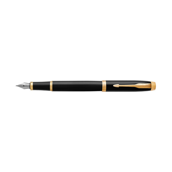 PLUMA PARKER IM NEGRO, ACABADO DORADO (Incluye personalización en láser)