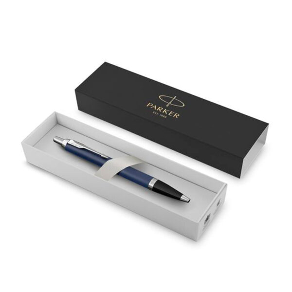 BOLÍGRAFO PARKER IM RETRACTIL AZUL, ACABADO CROMO (Incluye personalización en láser) - Image 2